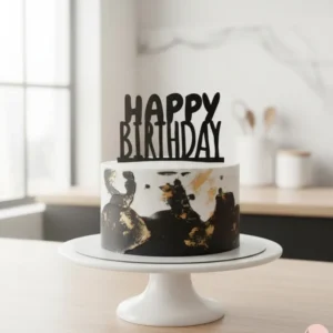 Pastel de cumpleaños elegancia Marmoleada